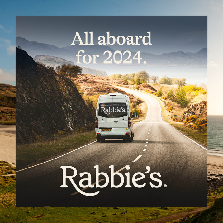 Rabbie's Tours display ad promoting UK and Europe tours
