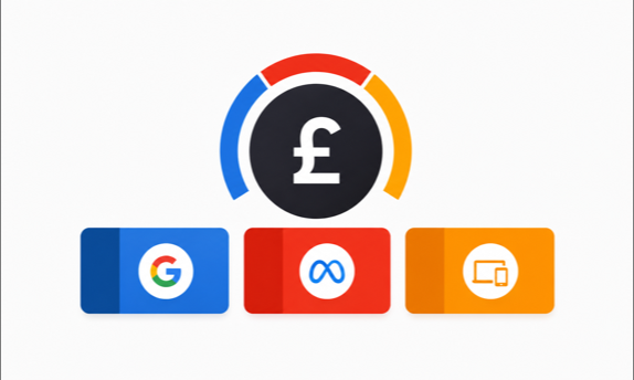 Agency Media Planner splitting a paid media budget across Google Ads, paid social and programmatic channels