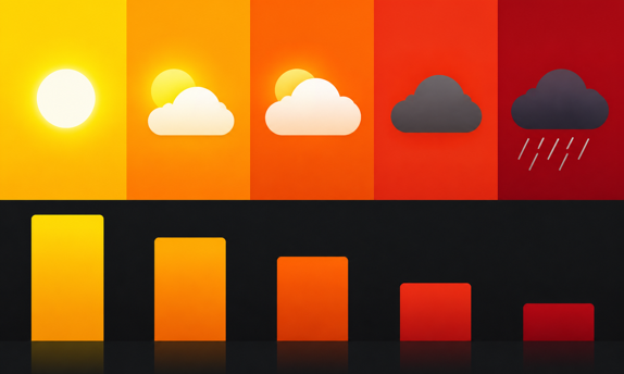 Weather Bidding Assistant mapping a seven-day weather forecast to Google Ads bid and budget adjustments